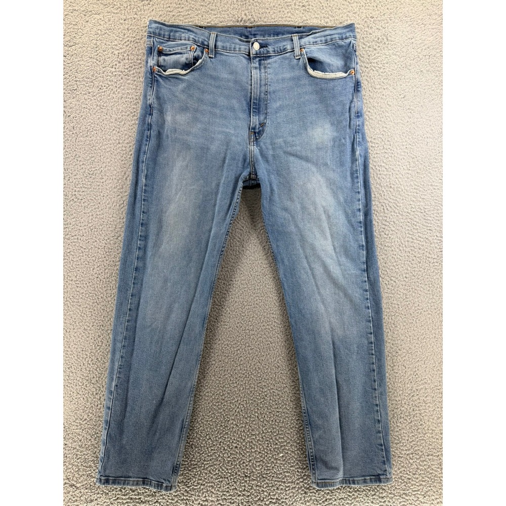 Levi's 505 Mens Fits 37x30 Light Wash Blue Jeans Regular Fit Straight Leg Denim